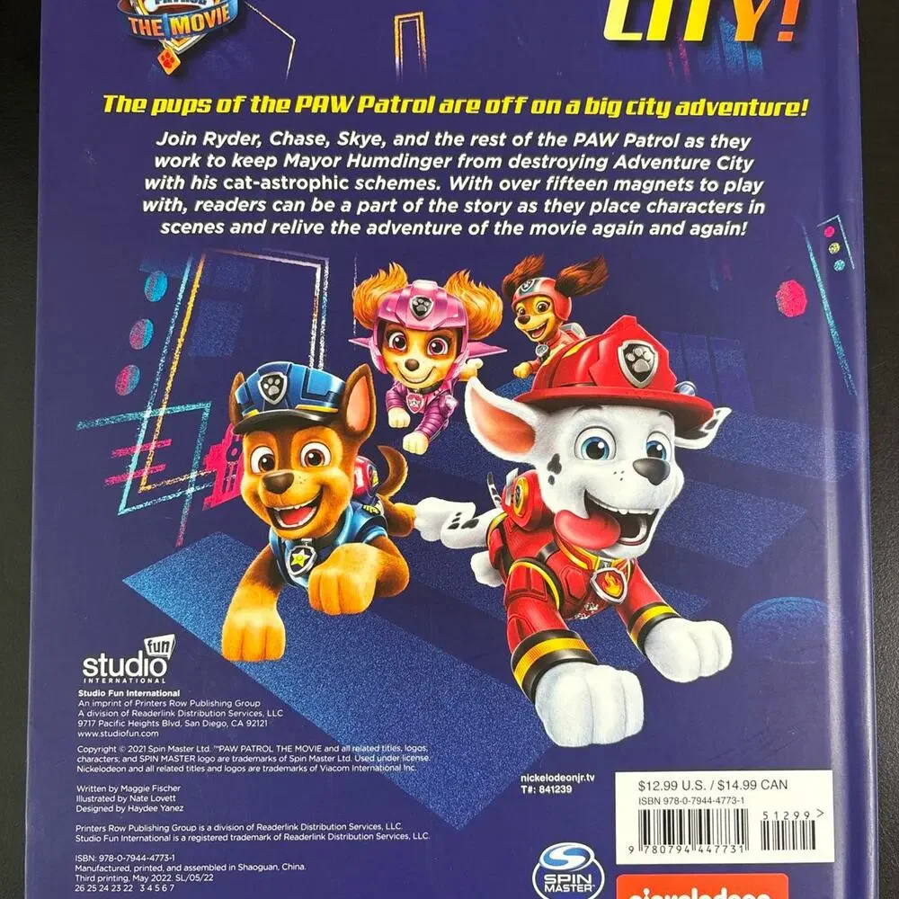 Paw patrol magnetic book with
